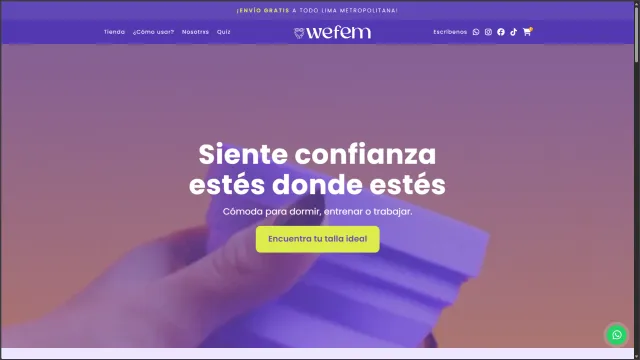 Captura de wefem.pe — weFem®
