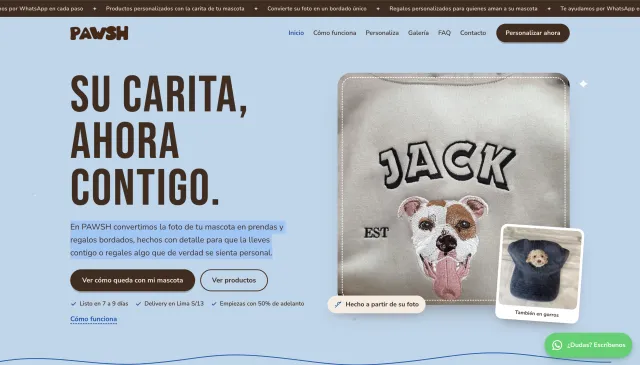 Captura de pawsh.xplain.pe — Pawsh
